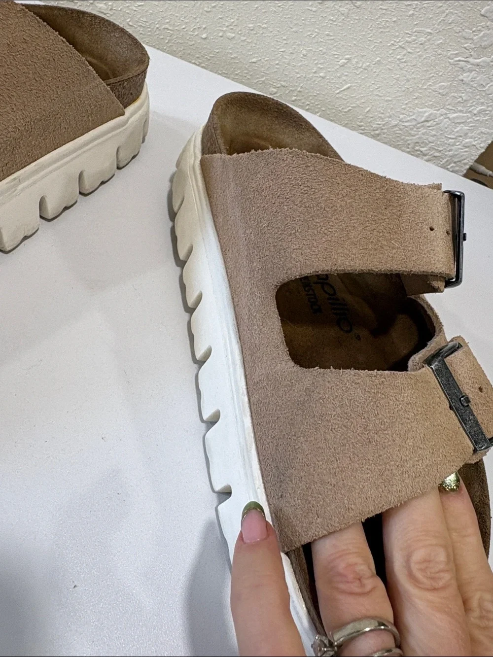 Birkenstock taupe suede